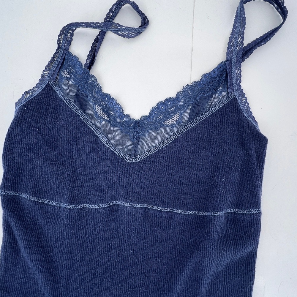Y2K Abercrombie & Fitch babydoll lace trim camisole tank top Elena Gilbert Large - Picture 9 of 9